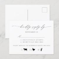 Elegante Script Typography Wedding RSVP