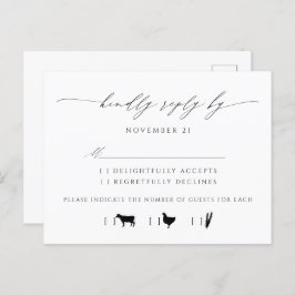 Postal De Invitación Elegante Script Typography Wedding RSVP