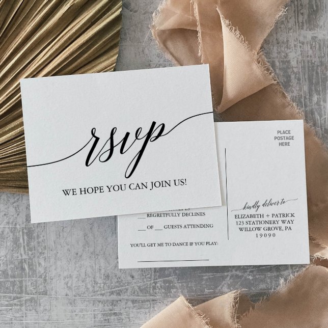 Postal De Invitación Elegante solicitud de canción de caligrafía negra  (Subido por el creador)