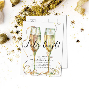 Postal De Invitación Elegante Vamos a brindar por el presupuesto Fiesta