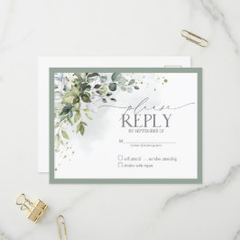 Postal De Invitación Elegante vegetación botánica Floral acuarela RSVP