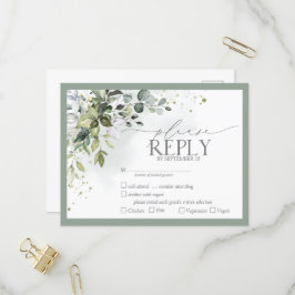 Postal De Invitación Elegante vegetación botánica Floral acuarela RSVP