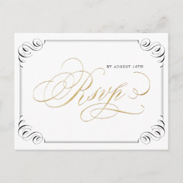 Postal De Invitación Elegante y floreciente caligrafía boda vintage RSV
