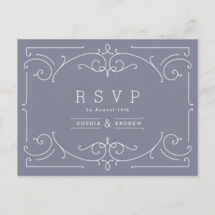 Postal De Invitación Elegante y gris boda clásica tradicional RSVP