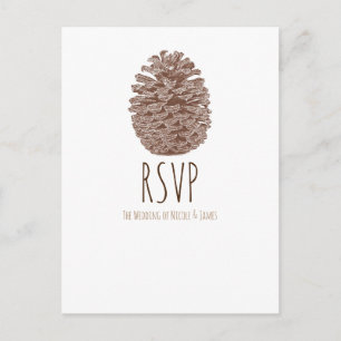Postal De Invitación Elegante y Sencilla RSVP de Boda de Piña Rústica