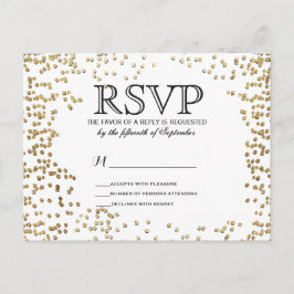 Postal De Invitación Elegante y sencillo Confetti de oro falso