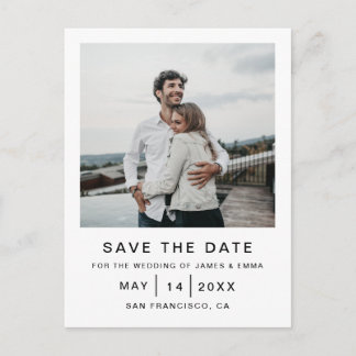 Postal De Invitación Elegante y Simple Boda Moderna Ahorra la Fecha