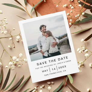 Postal De Invitación Elegante y Simple Boda Moderna Salva la Fecha