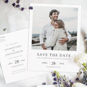 Postal De Invitación Elegante y simple casamiento de fotos moderno salv
