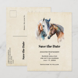Postal De Invitación Elegantes caballos de Boho Occidental Boho Wedding