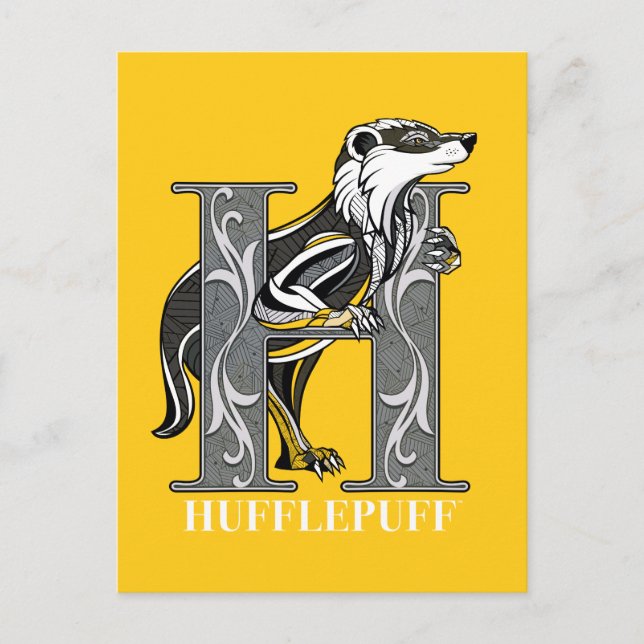 Postal De Invitación Emblema cruzado HUFFLEPUFF™ (Anverso)