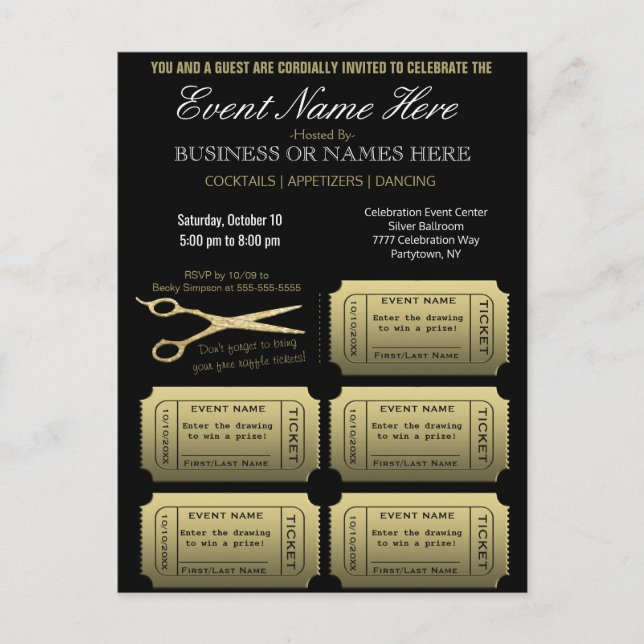 Postal De Invitación Empresa o empresa con Raffle (Anverso)