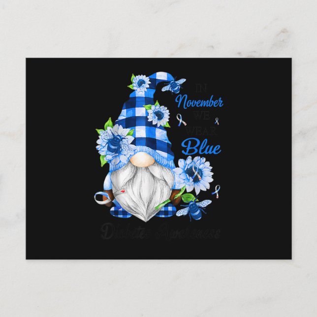 Postal De Invitación En Noviembre, Usamos Conciencia Sobre La Diabetes  (Anverso)