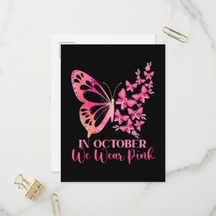 Postal De Invitación en octubre llevamos rosa Conciencia del Cáncer de