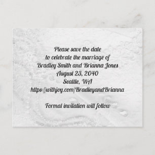 Postal De Invitación Encaje blanco y plateado y perlas sobre satín