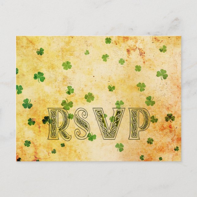 Postal De Invitación Encantador IRISH rsvp (Anverso)
