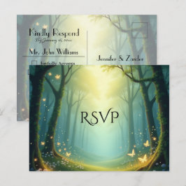 Postal De Invitación Enchanted Sunlit Summer Grove Wedding RSVP