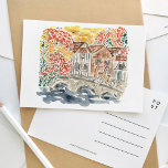 Postal De Invitación English Countryside England Watercolor Travel<br><div class="desc">Una postal de viaje con acuarela pintada con gusto,  en la que destaca el campo inglés.</div>