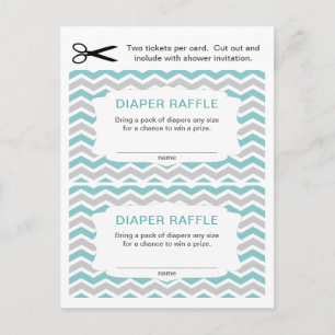 Postal De Invitación Entradas para pañales en baby shower, cantidad peq