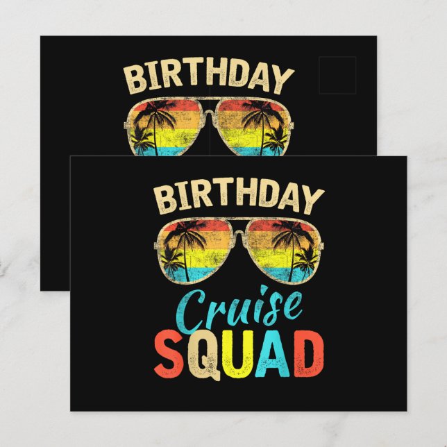 Postal De Invitación Equipo de crucero de cumpleaños (Anverso / Reverso)
