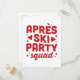 Postal De Invitación Equipo de fiesta después de esquiar vacaciones est