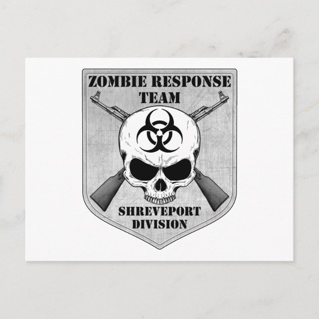 Postal De Invitación Equipo de respuesta zombi: División Shreveport (Anverso)