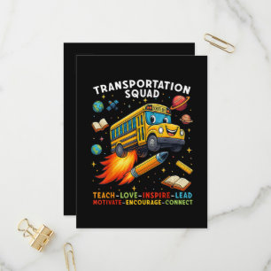 Postal De Invitación Equipo de Transporte Conductor de Autobús Escolar