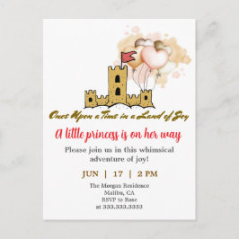 Postal De Invitación Érase una vez en una tierra de alegría