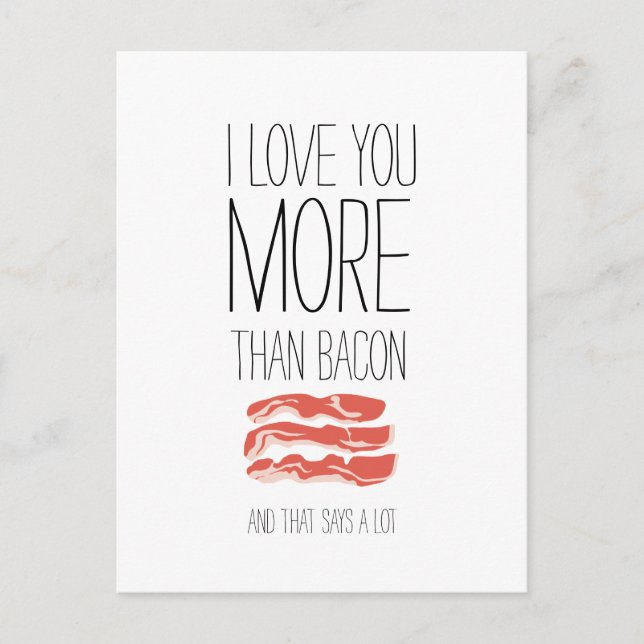 Postal De Invitación Es gracioso que te ame más que tocino (Anverso)