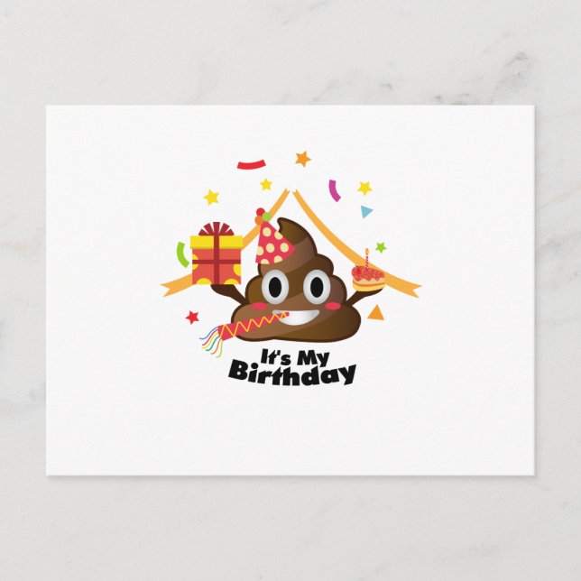 Postal De Invitación Es mi Emoji de cumpleaños, niños Chica Fiesta (Anverso)