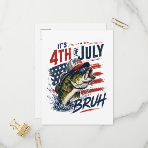 Postal De Invitación Es Pesca Bruta de Lubina del 4 de Julio