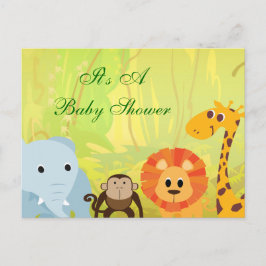 Postal De Invitación Es un Baby Shower de la jungla