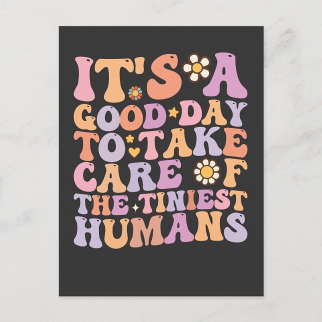 Postal De Invitación Es Un Buen Día Para Cuidar A Los Humanos Más Peque (Anverso)