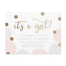 ¡Es un Chica! | Baby Shower Pink & Gold Confetti