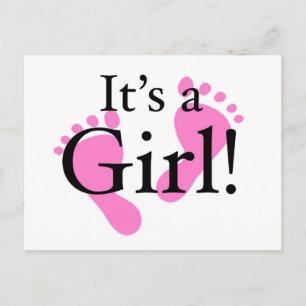 Postal De Invitación Es un Chica - Bebé, recién nacido, Baby Shower