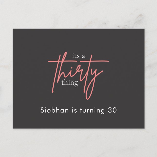 Postal De Invitación es un elegante de 30 años de 30 de estatura (Anverso)