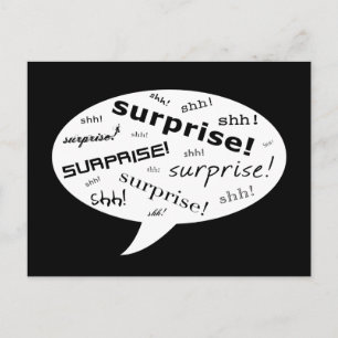 Postal De Invitación ¡Es un fiesta sorpresa! : burbuja del discurso cóm