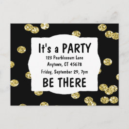 Postal De Invitación Es un Purpurina de oro Fiesta