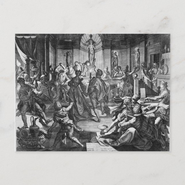 Postal De Invitación Escena De Celebración, 1588 (Anverso)