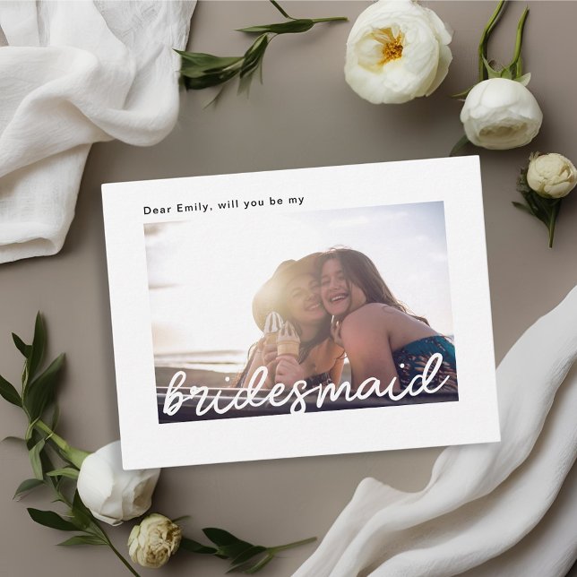 Postal De Invitación Escritura Moderna De Mano Serás Mi Novia (Subido por el creador)