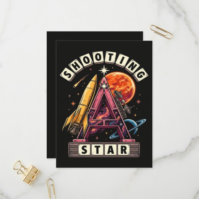 Postal De Invitación Espacio de estrella fugaz (Anverso/Reverso In Situ)