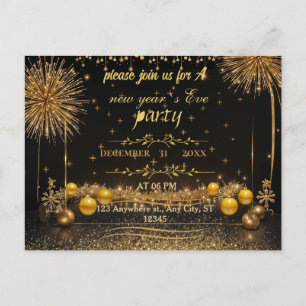 Postal De Invitación Espectacular celebración de la víspera de Año Nuev