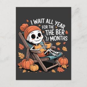 Postal De Invitación Espero todo el año por los meses Ber Esqueleto esp