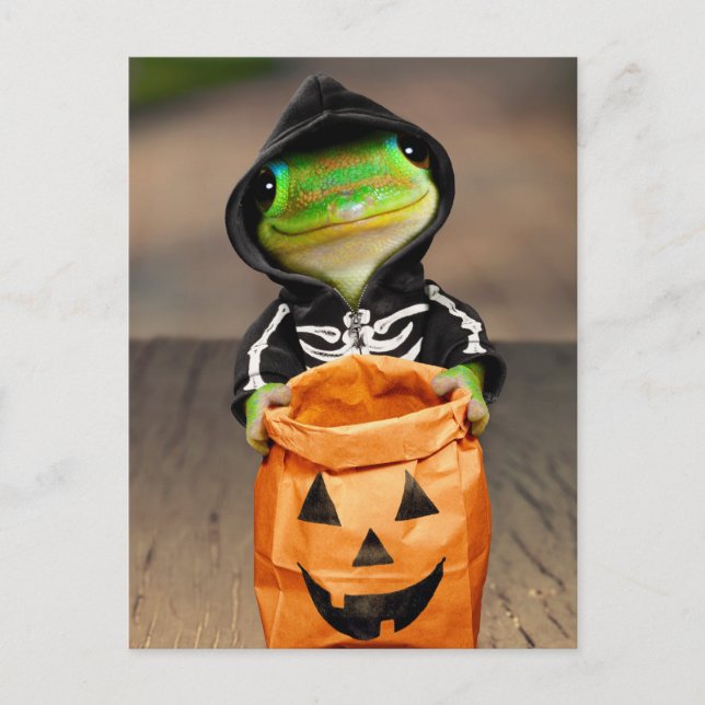 Postal De Invitación Esqueleto de geco (Anverso)