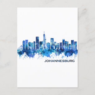 Postal De Invitación Esquina azul de Sudáfrica de Johannesburgo