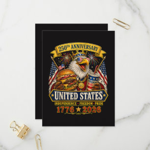 Postal De Invitación estadounidense 1776 2026 250º 4 de julio Día de la