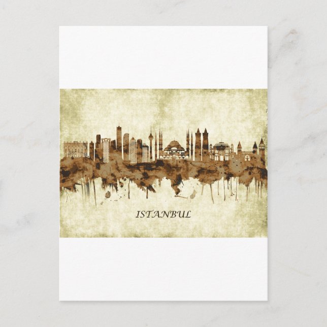 Postal De Invitación Estambul: El paisaje urbano de Turquía (Anverso)