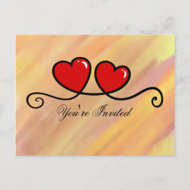 Postal De Invitación Estás invitado - Corazones