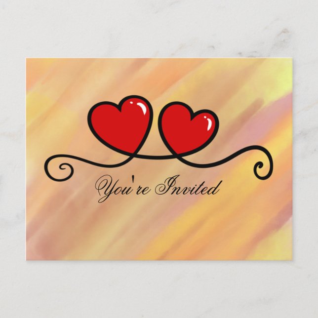 Postal De Invitación Estás invitado - Corazones
