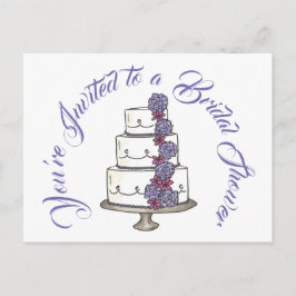 Postal De Invitación Estás Invitado Tarta De Boda Morada Torta Bridal S